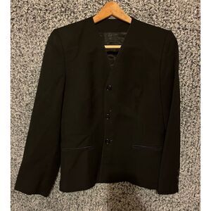 Daniel for Spellbound Women's Black Striped Skirt Suit Set Size 8 Vintage